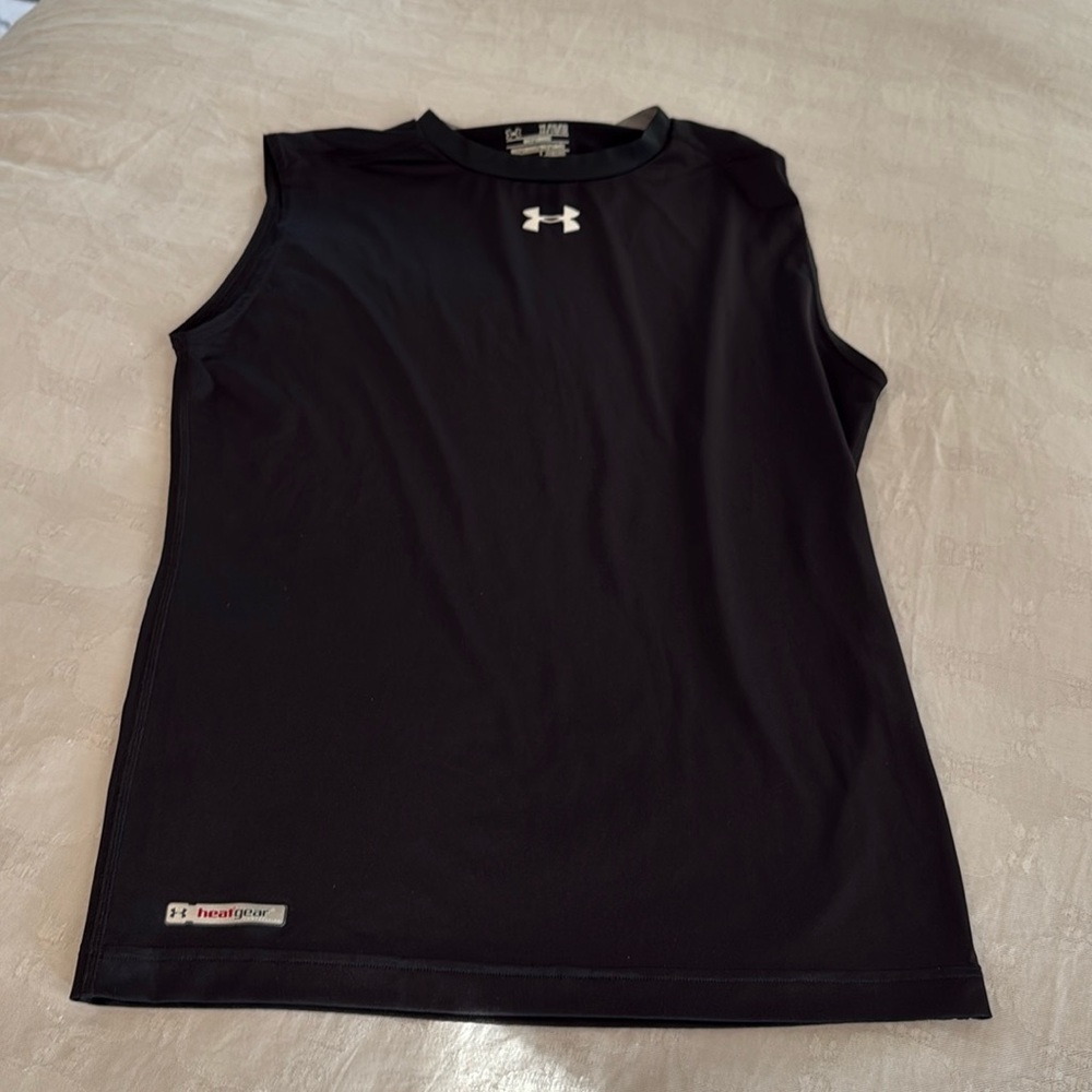Mens Under Armour Black  Sleeveless Compression Shirt Sz XL